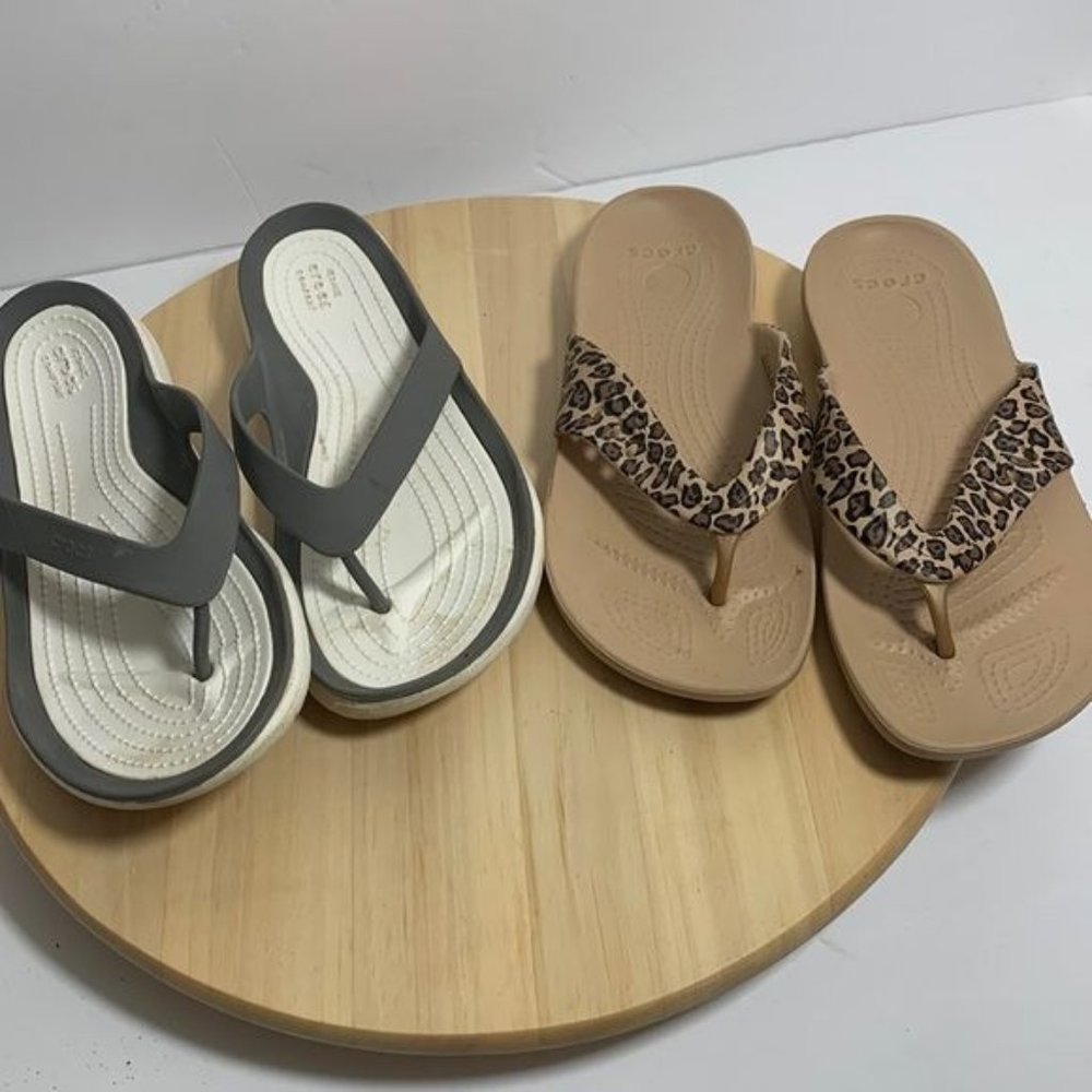 Crocs sandals 2 pair size 7
